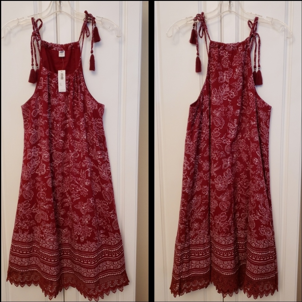New OLD NAVY spaghetti strap boho dress SMALL - Picture 7 of 8